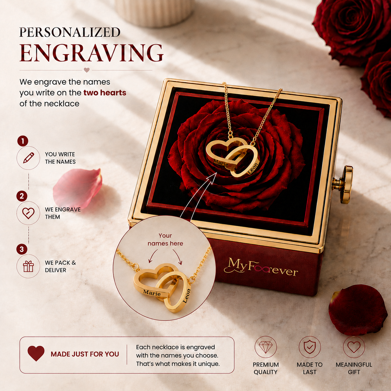 Personalized Forever Rose