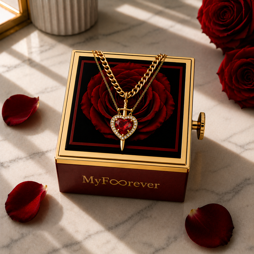 Heart & Sword Pendant Necklace